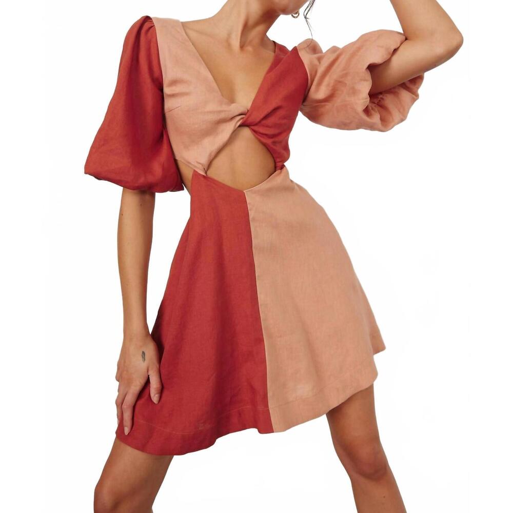 NEW SOVERE duet mini dress in pink spice